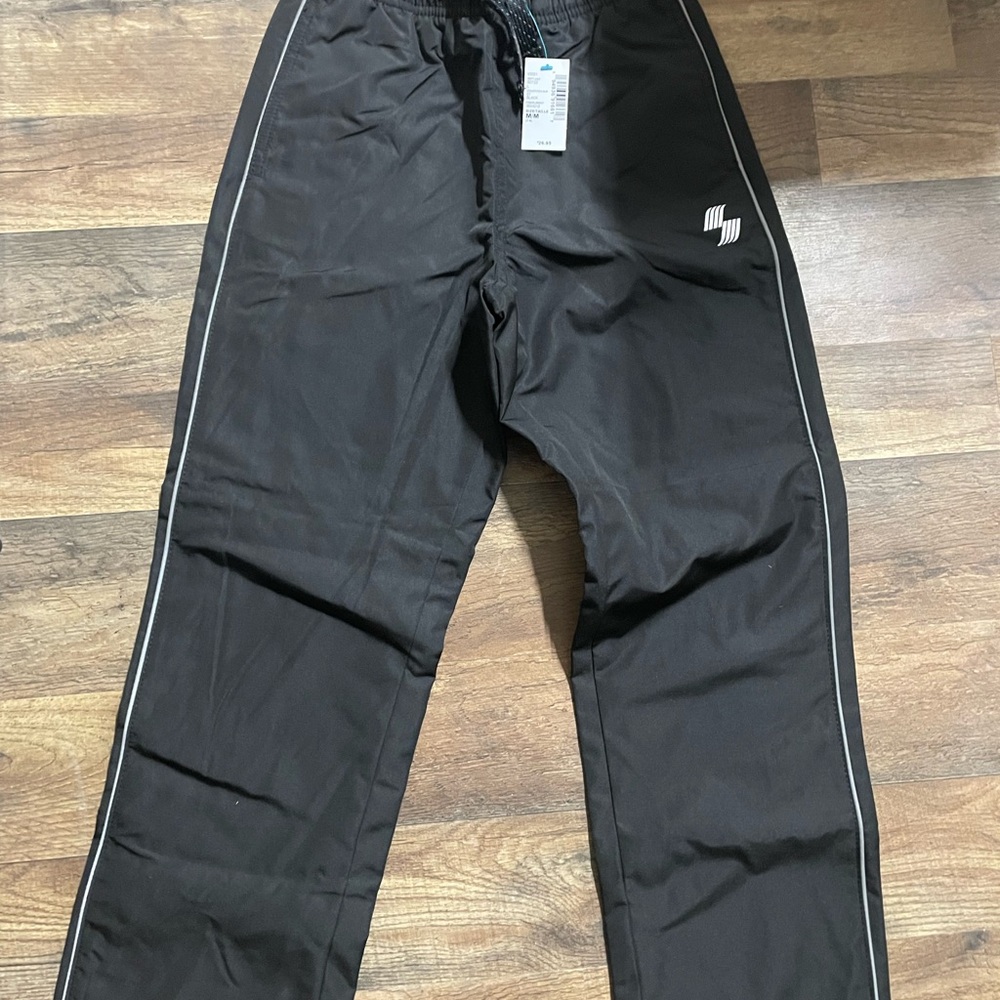 Kids Black Reflective-Trim Jogger Pants